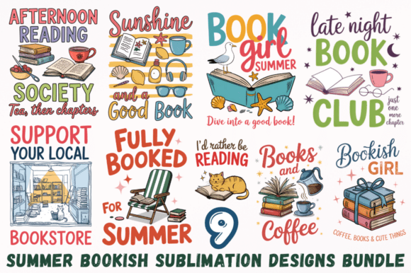 Download Summer Bookish Sublimation PNG Designs - Sublimation png designs Collection