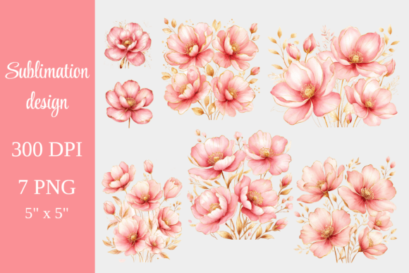 Download Blush Pink Floral Sublimation PNG Bundle - Sublimation png Collection