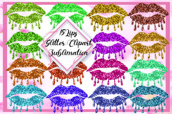 Download 15 Glitter Lips Clipart Sublimation Png - Sublimation png Collection