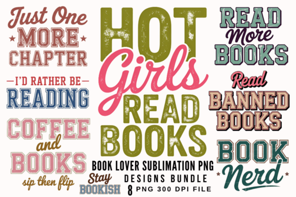 Download Book Lover Sublimation PNG Designs Bundl - Sublimation png designs Collection